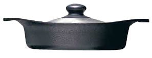 柳宗理　南部鉄器　鉄鍋（ステンレス蓋付）　浅型　２２cm