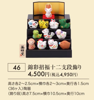錦彩招福十二支段飾り