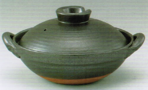 鉄釉　京型土鍋　6号